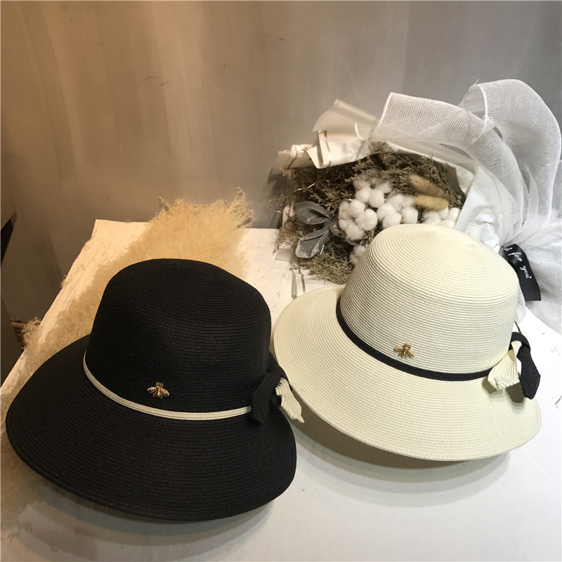 帮手描述图：孙俪明星同款女帽子日系新款女草帽可折叠防晒帽渔夫