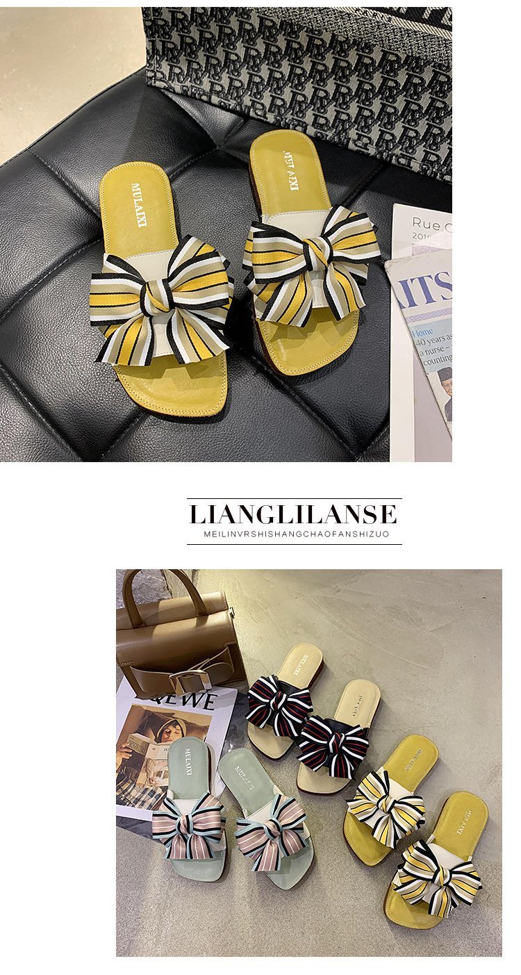 fashion bows leather slippers  NSPE34982