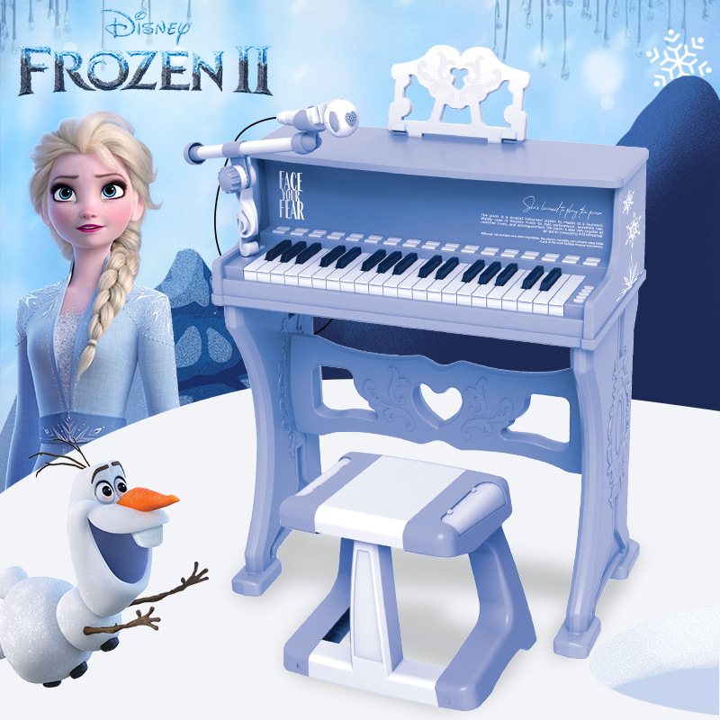六一儿童节冰雪奇缘电子钢琴玩具女孩益智早教带话筒可弹奏音乐