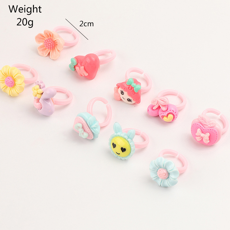 Little Princess Children Girls Baby Cute Cartoon Small Ring Fruit Pumpkin Flower Ring display picture 6