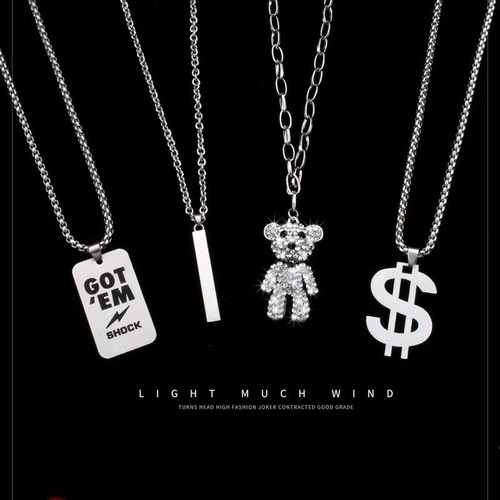 Men's Trendy Necklace, Personalized, Versatile, Niche Design Titanium Steel Sweater Chain, Couple's Necklace Pendant, Ins Cool Style