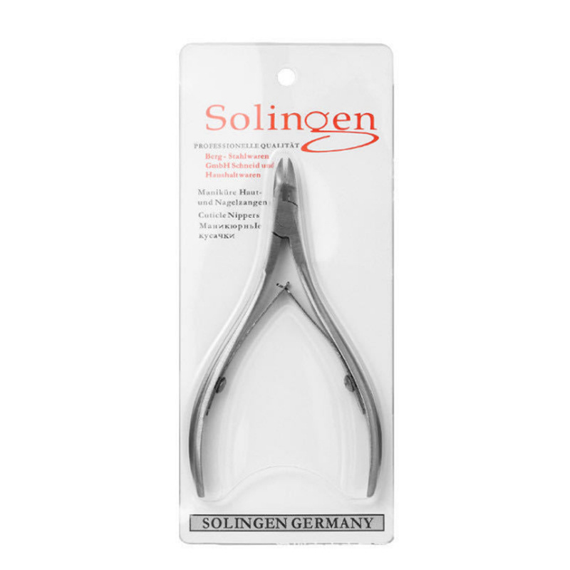 Herramientas de uñas suministros al por mayor tijeras de piel muerta de acero inoxidable uñas Tarjeta blanca tijeras de piel muerta lijado tijeras de plata