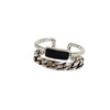 Retro fashionable universal ring, silver 925 sample, Korean style, on index finger