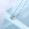 Pendant, design necklace, brand chain for key bag , silver 925 sample, moonstone, simple and elegant design, 2020