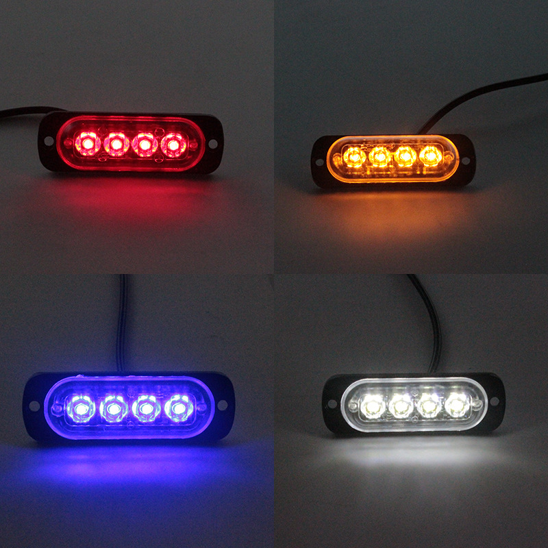 Luz de advertencia lateral que destella ultrafina universal del remolque 12V 4LED del remolque del camión