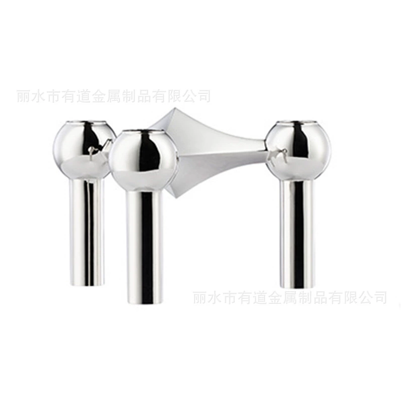 Stainless steel mirror candlestick three-legged candlestick craft gift