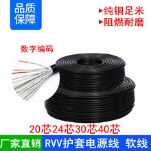 純銅RVV20 24 30 40芯*0.75 1 1.5平方環保PVC護套通訊信號控制線