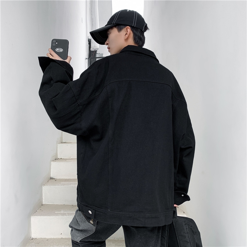 La primavera y el otoño ins retro chaqueta de mezclilla de los hombres de estilo coreano casual marca de moda estudiante versátil suelta BF chaqueta de ropa de trabajo