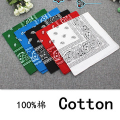 Vintage Cashew Nut Flower Small Square Scarf Pure Cotton Instagram Hip Hop Headscarf Hip Hop Pants Scarf Versatile Magic Scarf Multi-purpose Headscarf