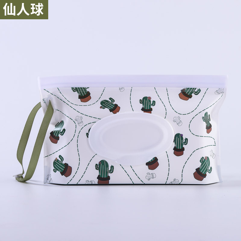 En stock al por mayor bebé EVA bolsa de tejido húmedo bolsa de embalaje extraíble portátil Flip ventana sanitaria bolsa de tejido húmedo bolsa