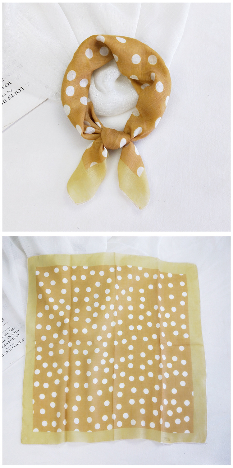 50g Weight Silk Scarf Classification Travel Occasion Unisex Gender Printing Design Sweet Style Grey&Pink, Grey, White, Purple, Green, Blue, Camel, Yellow, Black Color Cotton Linen Small Square Scarf 26