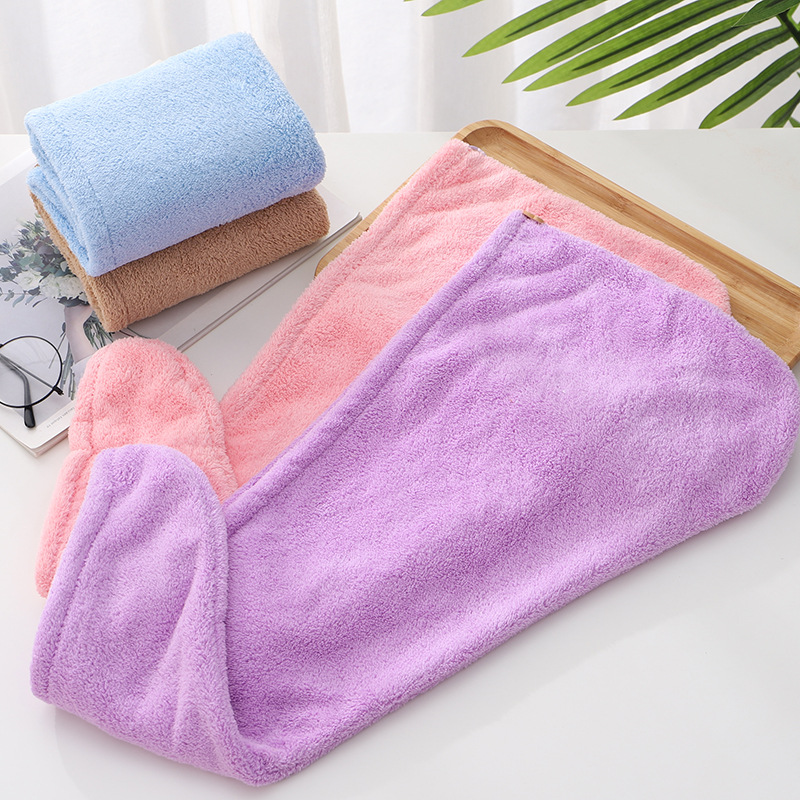 Coral velvet quick dry shower cap for adults