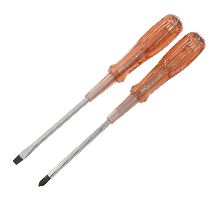 铬钒钢可敲击穿心螺丝刀通心起子带磁性十字一字平口可砸螺丝批