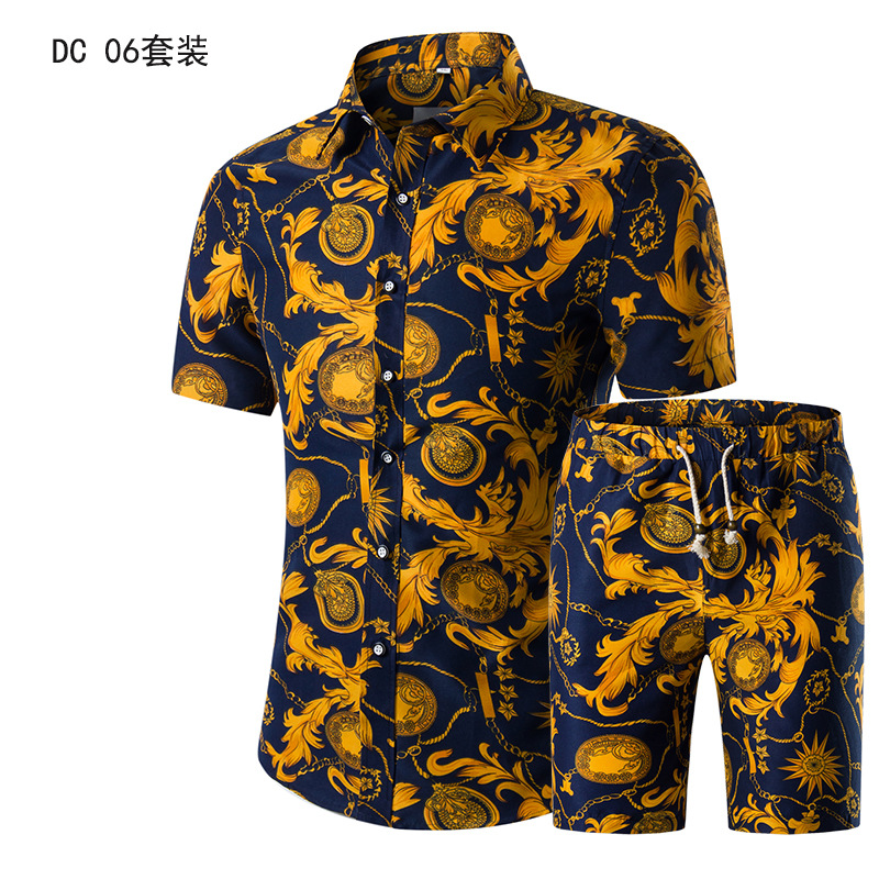 Foreign trade summer men's shirt suit Al...