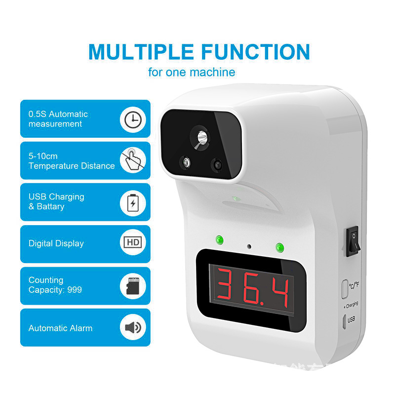 Manufactor supply Wall mounted fixed K3 PLUS thermodetector Contactless automatic infra-red thermodetector Body temperature