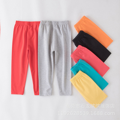 20121 New products Korean Edition girl Solid Leggings girl spring and autumn cotton material Elastic force Leggings Foreign children