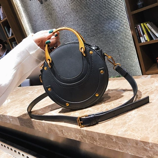 铆钉小圆包包女2020新款时尚手提韩版女包百搭女士单肩斜挎包bags
