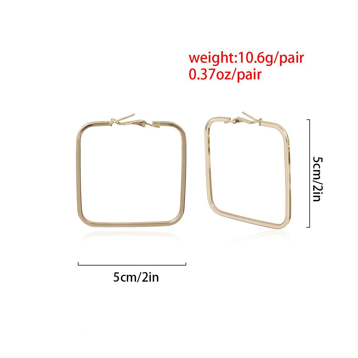 Contour Multilatéral Creux Simples Boucles D&#39;oreilles Géométriques Exagérées Carrées En Gros Nihaojewerly display picture 3