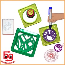 儿童智力绘图书籍配件 塑料绘图玩具套装  齿轮万花尺 镂空模板
