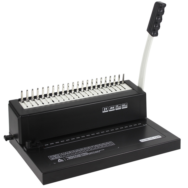 Yishen C12M máquina de punzonado máquina de encuadernación manual escaso clip de la máquina de encuadernación de anillo de goma de oficina de doble propósito