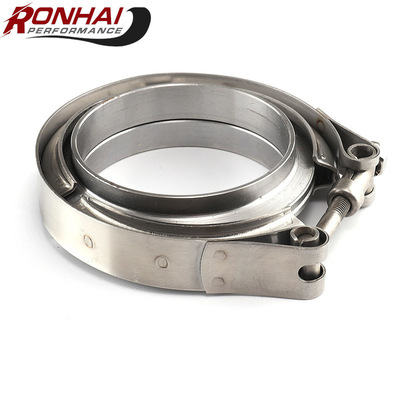 跨境热销V型美式管道抱箍 带法兰卡箍 通用不锈钢排气管卡箍喉箍|ms