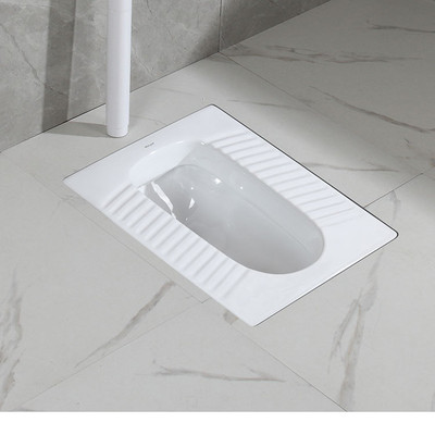 卫生间农村改造蹲便器陶瓷带弯前出水脚踏式家用工程款防臭蹲坑|ms