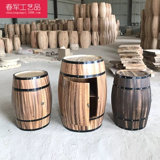 定制橡木桶酒桶啤酒桶切开切半开门加工装修装饰木制质葡萄红酒桶