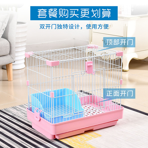 Pet Rabbit Litter Box Direct Manufacturer Sale Anti-URINE Rabbit Pellet House Dutch Rabbit Guinea Pig Universal Square Litter Box
