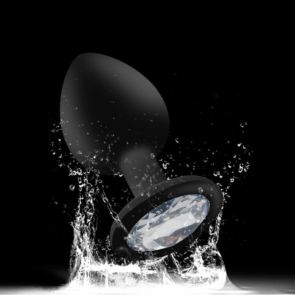 Silicone Anal Plug With Crystal Gemstone For G-spot Stimulation_voghion.com