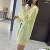 Real shot fresh Hollow crochet Long sleeve Sunscreen knitting Cardigan summer new pattern Easy air conditioner coat