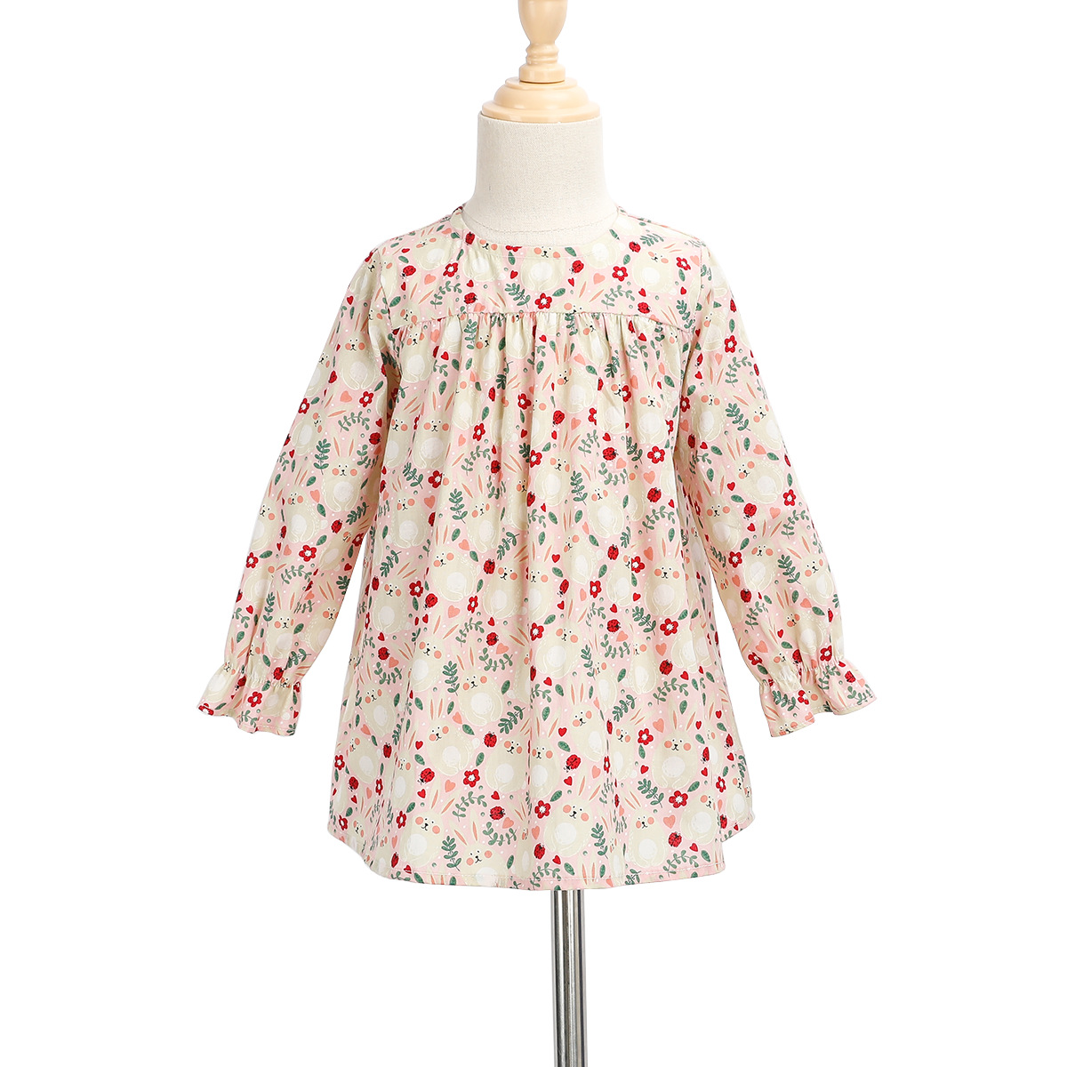 兒童襯衣2020秋季新款女童長袖襯衫純棉碎花寶寶襯衣童裝批發