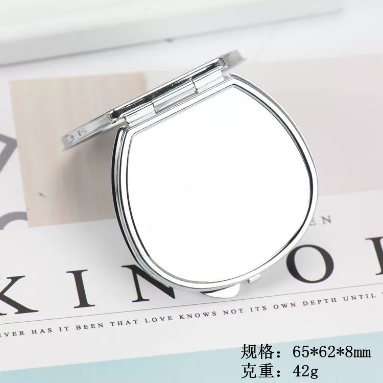 Compact Mirror heart-shaped, handmade, small portable pocket mirror, customizable logo