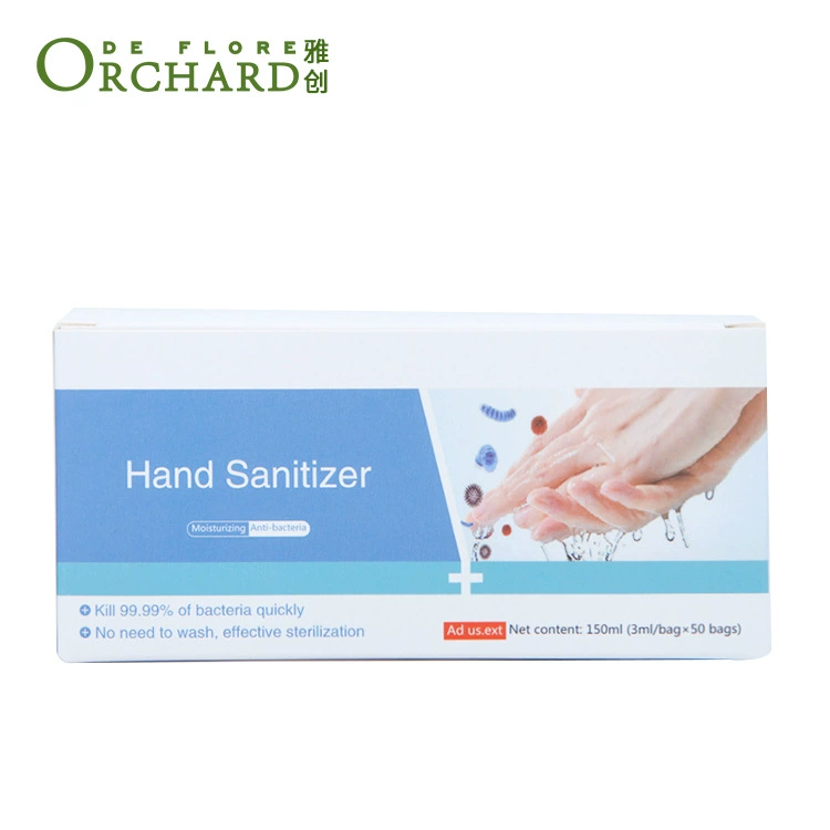 В наличии Поставка Одноразовая переносная сумка Дезинфицирующее средство для рук Бактериостатический дезинфекционный гель Быстросохнущее дезинфицирующее средство для рук