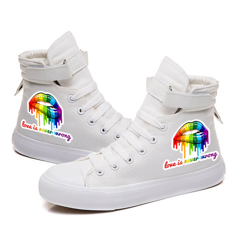 Unisex Casual Rainbow Round Toe Canvas Shoes display picture 3