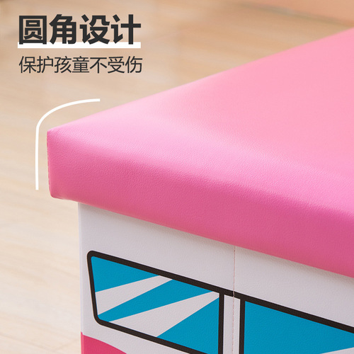 Tiger Cartoon Toy Storage Bench Small Car Oxford Cloth Bench Large Storage Folding Bench Cute Children's Toy Box