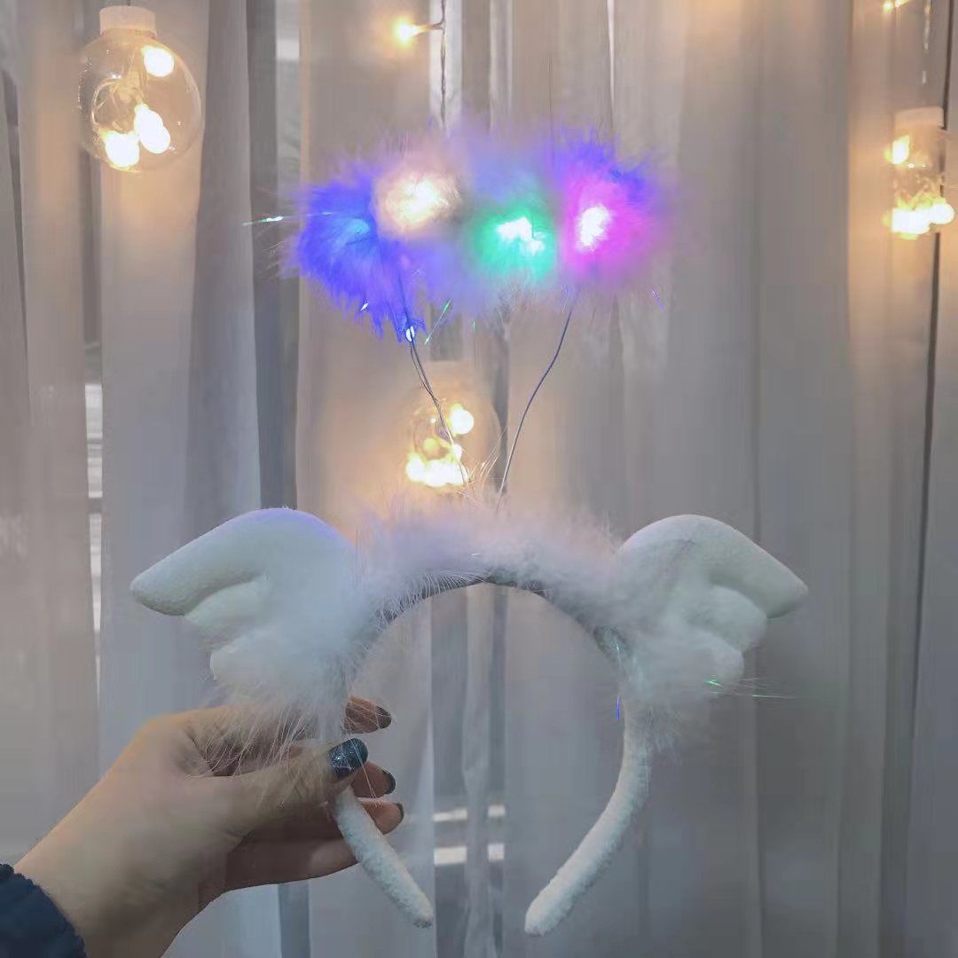 4#发光小天使发箍-白色