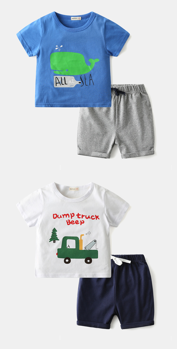 Casual Cartoon Cotton Blend Boys Clothing Sets display picture 1