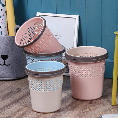 家用塑料垃圾桶厨房卧室客厅收纳桶无盖厨余纸篓压圈垃圾桶大号