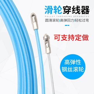 Wire Threading Tool Electrician Wire Pulling with Roller Head Manual Concealed Wire Pipeline Wire Laying Stringing Lead Wire Guide