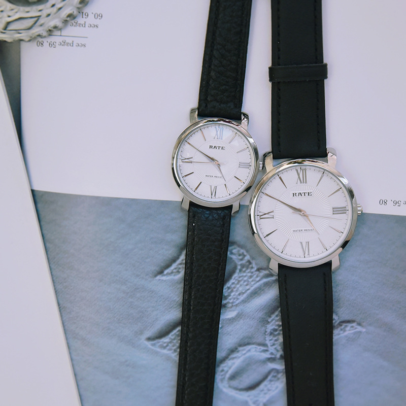 紋理羅馬盤文藝商務大表盤手表男女對表批發手表雷特國貨手表真皮