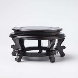 底座压缩木质高脚花架实木工艺品摆件底托圆形花瓶酒坛花盆鱼缸