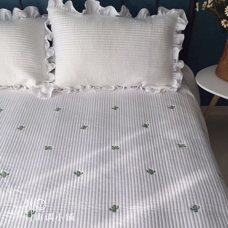 ins Ruffled Cotton Quilted Tatami Bed Cover Bed Sheet Bed Skirt Mattress Bed Cover Three-Piece Set Air Conditioning Kang Mat