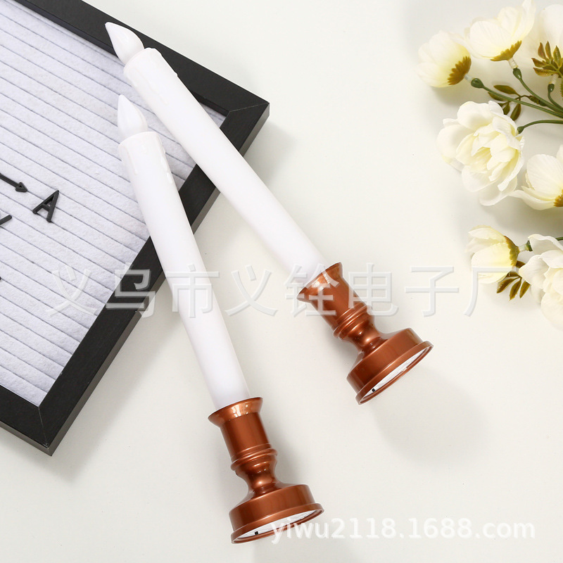 厂家直销LED仿真长杆蜡烛仿古底家用供佛祭祀结婚红白喜事电蜡烛|ms