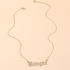 Accessory, necklace with letters, chain, European style, English letters