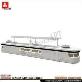 酒店移动式餐台带静音脚轮布菲台图片定制机关单位食堂取餐台厂家