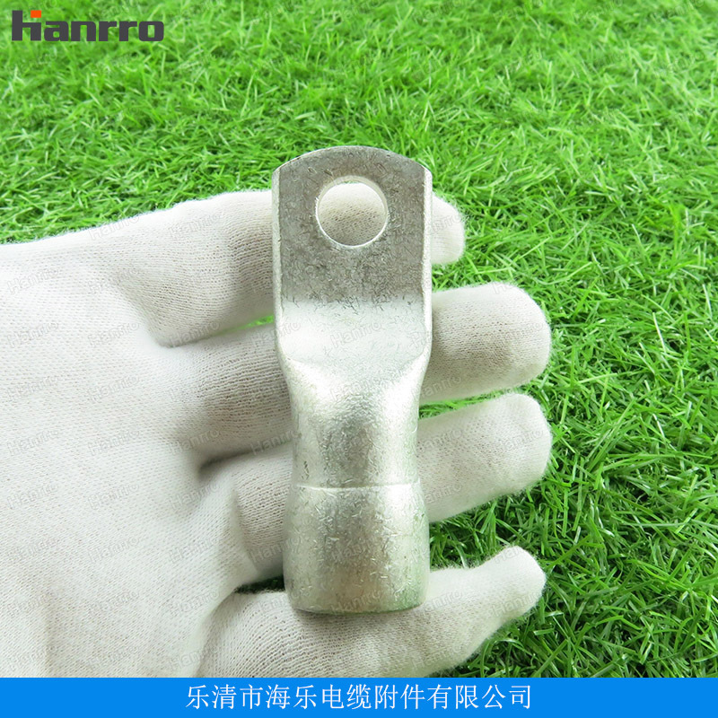 Hanrro牌单孔防水铜鼻子扩口铜管端子T2紫铜环保电镀