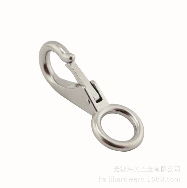 不锈钢固定弹簧钩钥匙扣链条扣固定扣游艇帆船挂钩坚固船用吊钩