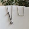 Retro necklace, brand chain for key bag , Korean style, silver 925 sample, simple and elegant design