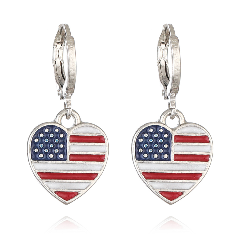7g Weight Alloy Ear Needle Material Drop Earrings Classification 1 Pair Quantity Daily, Party Occasion Alloy Material National Flag Pattern Unisex Gender Enamel Design IG Style, Simple Style Style 1 Pair IG Style Simple Style National Flag Enamel Alloy Drop Earrings 9