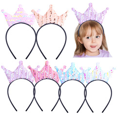 Xin Tan Cross-border Amazon Hairband Wholesale Children's Crown Birthday Cartoon Cute Sparkling Fabric Accessory Hairband
